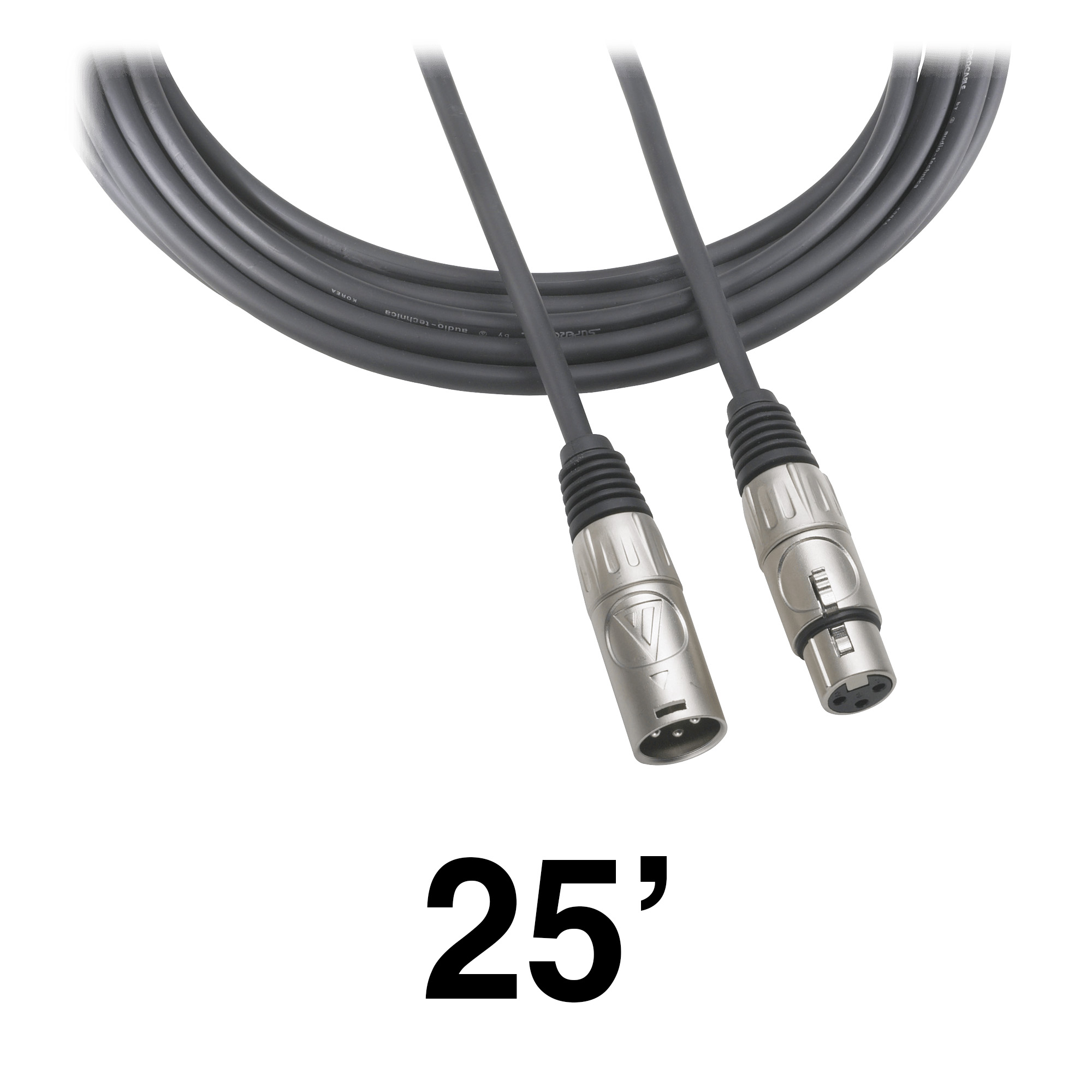 Audio-Technica Balanced XLR M to XLR F Microphone Cable 25 foot